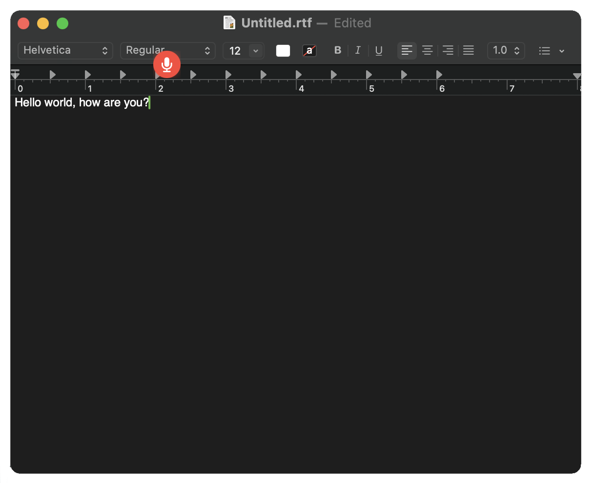 VocaMac cursor indicator near text caret during recording